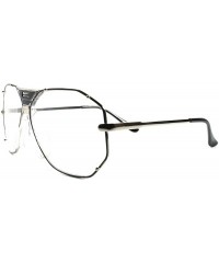 Oversized Retro Hip Hop Swag OG Mens Womens Oversized Lens Square Glasses - Silver - CK18975LKI6 $11.06