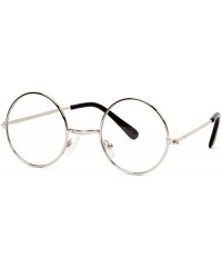 Round Circular Silver Frame Clear Lens Glasses - CM112Q7WKX7 $9.37