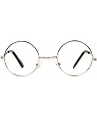 Round Circular Silver Frame Clear Lens Glasses - CM112Q7WKX7 $9.37