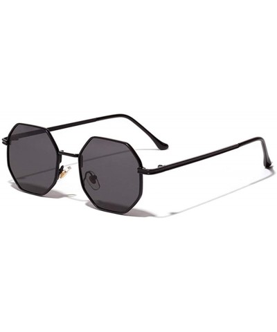 Rectangular polygon sunglasses Luxury Sunglasses Vintage - Black - C6197KQHWS4 $23.31
