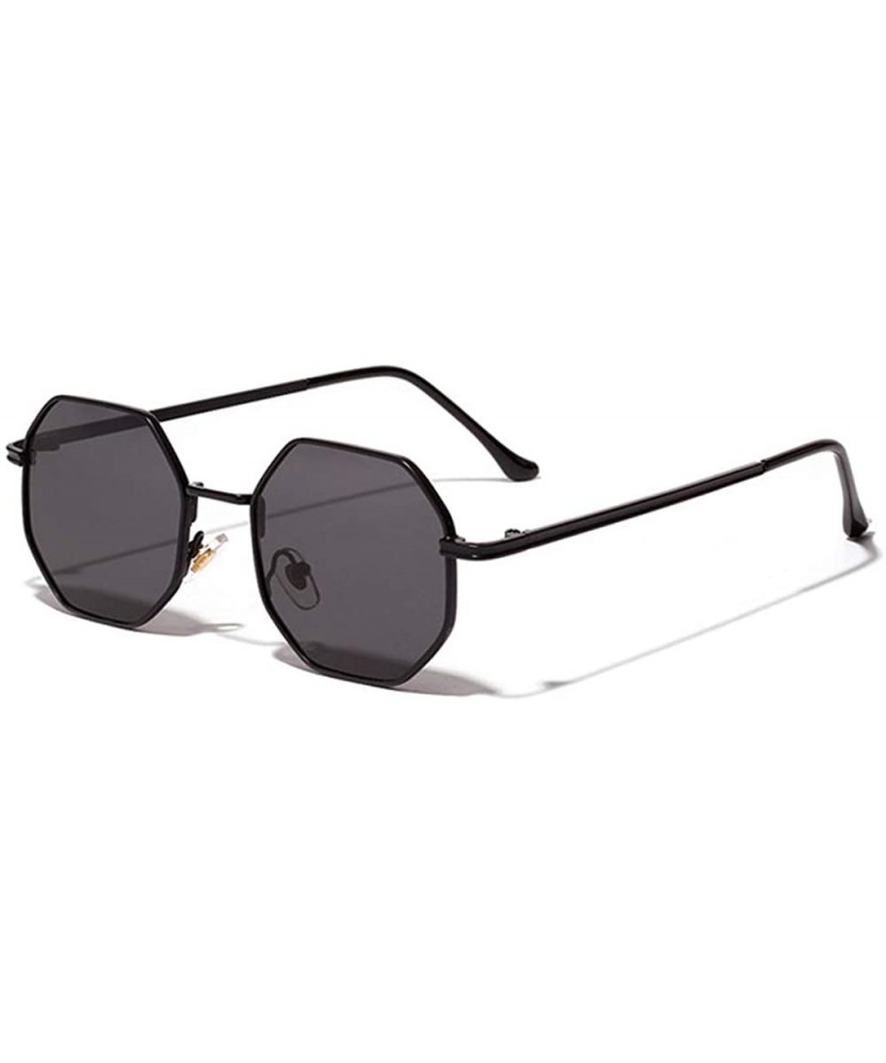 Rectangular polygon sunglasses Luxury Sunglasses Vintage - Black - C6197KQHWS4 $14.83