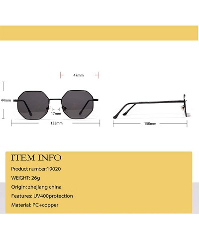 Rectangular polygon sunglasses Luxury Sunglasses Vintage - Black - C6197KQHWS4 $14.83