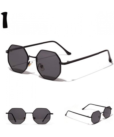 Rectangular polygon sunglasses Luxury Sunglasses Vintage - Black - C6197KQHWS4 $14.83