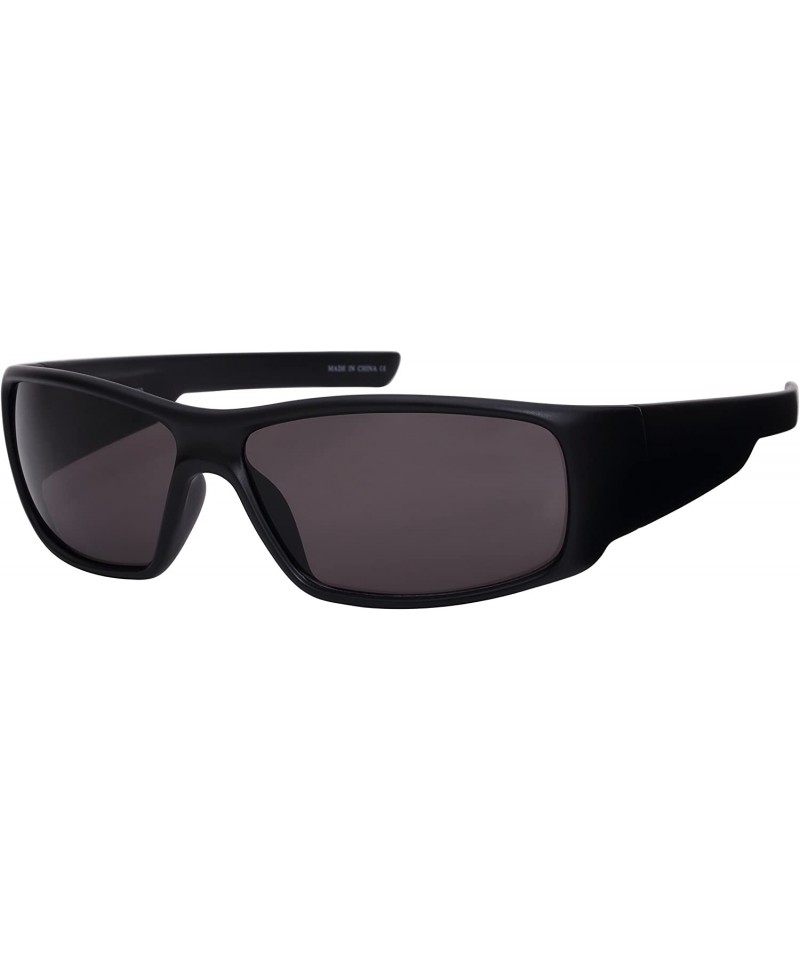 Sport Men's Full Frame Sports Sunglasses with Solid Lens 570080-SD - Matte Black - CC12FTCPC8Z $7.83