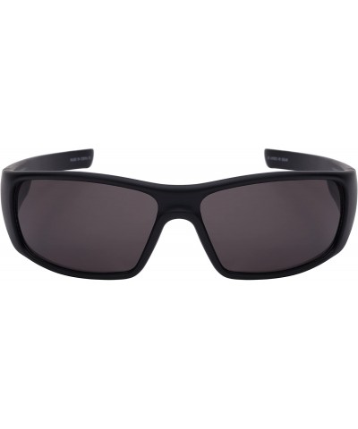 Sport Men's Full Frame Sports Sunglasses with Solid Lens 570080-SD - Matte Black - CC12FTCPC8Z $7.83