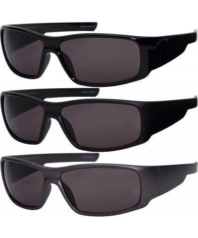 Sport Men's Full Frame Sports Sunglasses with Solid Lens 570080-SD - Matte Black - CC12FTCPC8Z $7.83
