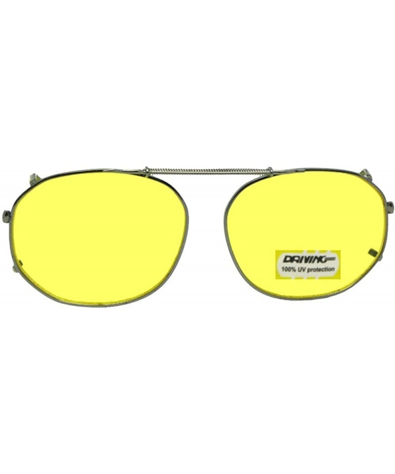 Square Round Square Yellow Non Polarized Clip on Sunglass - Pewter-non Polarized Yellow Lens - CN189TEA3C7 $13.38