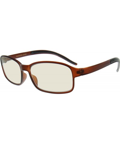 Square Computer Glasses - Square 54mm Lightweight Flexable Frames - Brown - CK12J6TBPSN $17.41