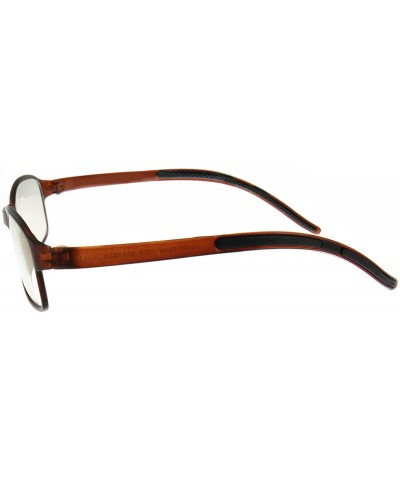 Square Computer Glasses - Square 54mm Lightweight Flexable Frames - Brown - CK12J6TBPSN $17.41
