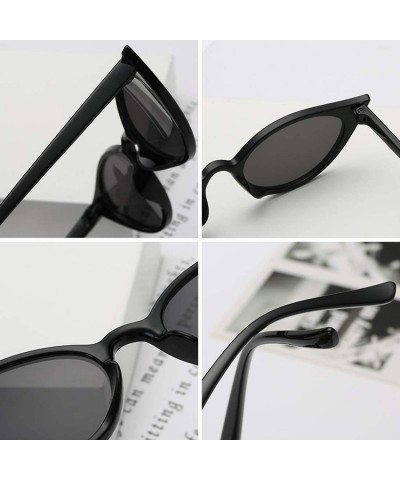 Sport Men and women Cat's eye Fashion Small frame Sunglasses Retro glasses - Purple - CU18LLCHQHZ $11.57