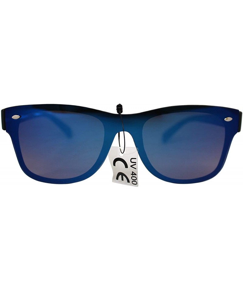 Wayfarer SIMPLE Classic Style Mirrored Fashion Sunglasses for Men Women - Deep Blue - CW18ZGX7LI0 $14.03