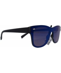 Wayfarer SIMPLE Classic Style Mirrored Fashion Sunglasses for Men Women - Deep Blue - CW18ZGX7LI0 $14.03