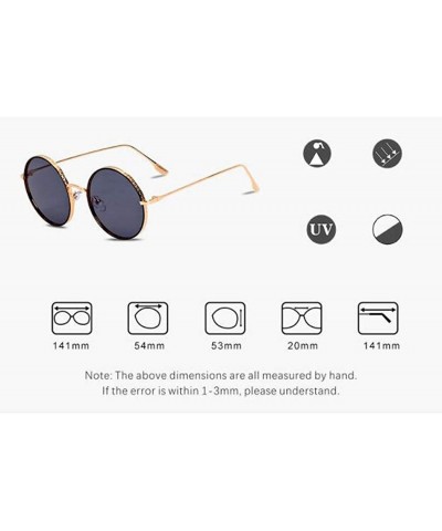 Aviator 2019 new sunglasses- ladies fashion sunglasses round frame PC lens sunglasses - H - C118S8S935H $37.58