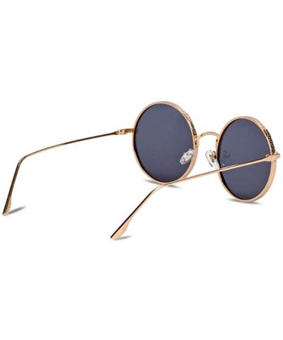 Aviator 2019 new sunglasses- ladies fashion sunglasses round frame PC lens sunglasses - H - C118S8S935H $37.58