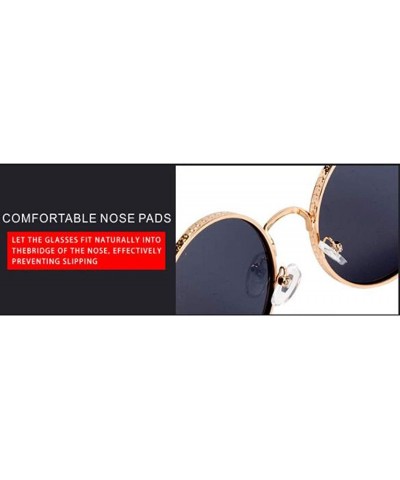 Aviator 2019 new sunglasses- ladies fashion sunglasses round frame PC lens sunglasses - H - C118S8S935H $37.58