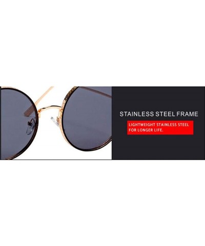 Aviator 2019 new sunglasses- ladies fashion sunglasses round frame PC lens sunglasses - H - C118S8S935H $37.58