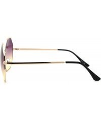 Rectangular Octagonal Hippie Tie Dye Gradient Lens Metal Rim Retro Sunglasses - Gold Purple Yellow - CK18Y8K4HIH $11.65