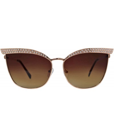 Cat Eye Cat Eye Metal Frame Rhinestone Sunglasses With Hard Case - Gold - CH18UGNN5LI $35.35