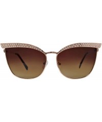 Cat Eye Cat Eye Metal Frame Rhinestone Sunglasses With Hard Case - Gold - CH18UGNN5LI $20.27