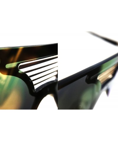 Round 528 Oversize XL Wraparound One Piece Rimless Shield Designer Futuristic Flat Top Sunglasses - C1182WKONDZ $11.63