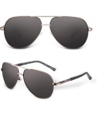 Aviator Personalized Aviator Sunglasses Polarized Protective - Black-for Boyfriend - C718RD83DIS $9.35