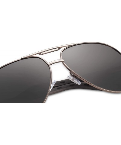 Aviator Personalized Aviator Sunglasses Polarized Protective - Black-for Boyfriend - C718RD83DIS $9.35