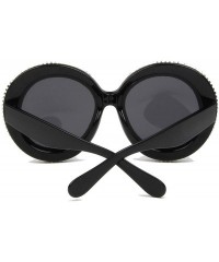 Round Women's Oversized Rhinestone Round Sunglasses Retro Sunglasses - Gold - C11943W92H2 $30.54