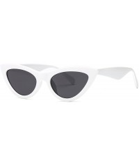 Cat Eye Womens Sunglasses Double Bridge Cat Eye Gradient Lens Metal Temple UV400 - White&black - CL18EK7OAY6 $7.69