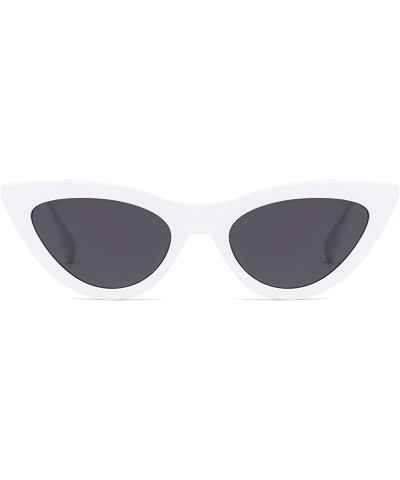 Cat Eye Womens Sunglasses Double Bridge Cat Eye Gradient Lens Metal Temple UV400 - White&black - CL18EK7OAY6 $7.69