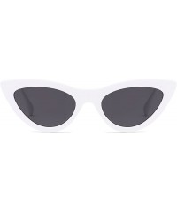 Cat Eye Womens Sunglasses Double Bridge Cat Eye Gradient Lens Metal Temple UV400 - White&black - CL18EK7OAY6 $7.69