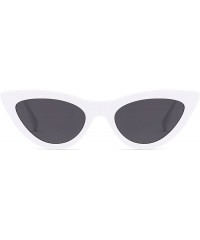 Cat Eye Womens Sunglasses Double Bridge Cat Eye Gradient Lens Metal Temple UV400 - White&black - CL18EK7OAY6 $7.69