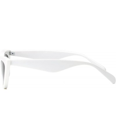 Cat Eye Womens Sunglasses Double Bridge Cat Eye Gradient Lens Metal Temple UV400 - White&black - CL18EK7OAY6 $7.69