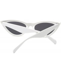 Cat Eye Womens Sunglasses Double Bridge Cat Eye Gradient Lens Metal Temple UV400 - White&black - CL18EK7OAY6 $7.69