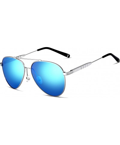 Aviator Men's 2019 Sunglasses For Men Women Polarized Lens Al Mg Metal Frame - 6678-blue - CG1833ZGWH9 $17.46