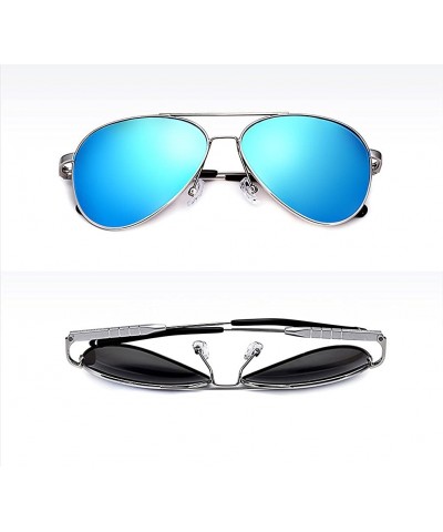 Aviator Men's 2019 Sunglasses For Men Women Polarized Lens Al Mg Metal Frame - 6678-blue - CG1833ZGWH9 $17.46