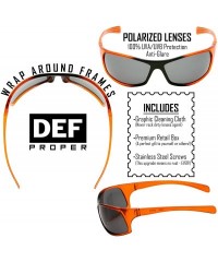 Wrap Polarized Wrap Around Sports Sunglasses - Orange - Smoke - C818CT8DAZU $14.74