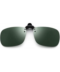Rimless Polarized Clip on Sunglasses Frameless Flip Up Lens for Prescription Glasses - Green - CQ18T9GO7HI $16.34