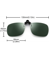 Rimless Polarized Clip on Sunglasses Frameless Flip Up Lens for Prescription Glasses - Green - CQ18T9GO7HI $16.34