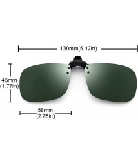 Rimless Polarized Clip on Sunglasses Frameless Flip Up Lens for Prescription Glasses - Green - CQ18T9GO7HI $16.34