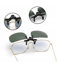 Rimless Polarized Clip on Sunglasses Frameless Flip Up Lens for Prescription Glasses - Green - CQ18T9GO7HI $16.34