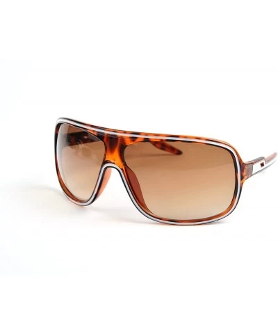 Aviator Fashion Aviator Color Plastic Frame Sunglasses P985 - Tortoise-gradient Brown Lens - C711BOS2809 $29.79