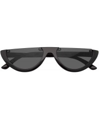 Goggle Clout Goggles Cat Eye Sunglasses Vintage Half Mod Style Retro Sunglasses - Black - CJ18WLR3WDG $11.31