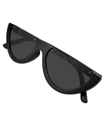 Goggle Clout Goggles Cat Eye Sunglasses Vintage Half Mod Style Retro Sunglasses - Black - CJ18WLR3WDG $11.31