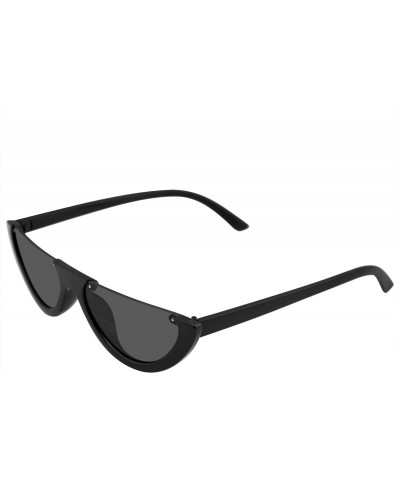 Goggle Clout Goggles Cat Eye Sunglasses Vintage Half Mod Style Retro Sunglasses - Black - CJ18WLR3WDG $11.31