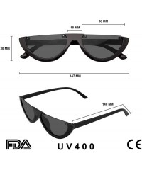 Goggle Clout Goggles Cat Eye Sunglasses Vintage Half Mod Style Retro Sunglasses - Black - CJ18WLR3WDG $11.31