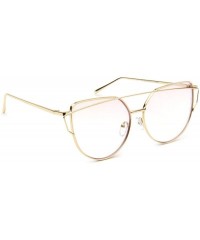 Cat Eye Sunglasses Cat Eye Fashion Mirror or Transparent Lens Love Punch Style - Large Clear/Pink - CU17YUECWCW $22.70