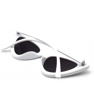 Goggle Retro Narrow Vintage Cat Eye Sunglasses for Women Clout Goggles Plastic Frame - White - CD18AEGS3CZ $6.82