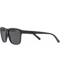 Rectangular Men's An4255 Shoredick Rectangular Sunglasses - Matte Black/Grey - C018O54MAOM $65.63
