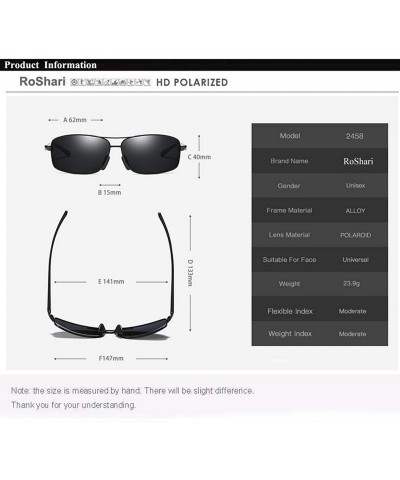 Aviator Vintage Rectangular Polarized Sunglasses for Men Square Retro Aviator driving Sunglasses - Black-black - C118IWNDWKW ...