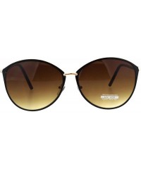 Butterfly Womens Designer Fashion Metal Rim Butterfly Diva Sunglasses - Gradient Brown - CX18HM6KI5A $9.57